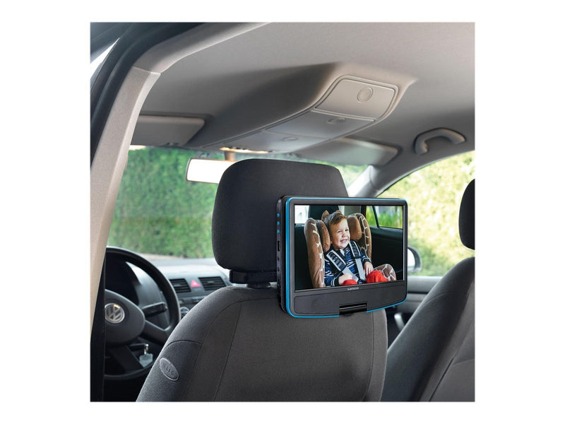 Lenco DVP-910BL - Portable 9" DVD player with USB headphones and mounting bracket - Blue/Black