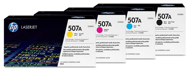 HP Original 507A Toner 4er Set schwarz, cyan, magenta, gelb