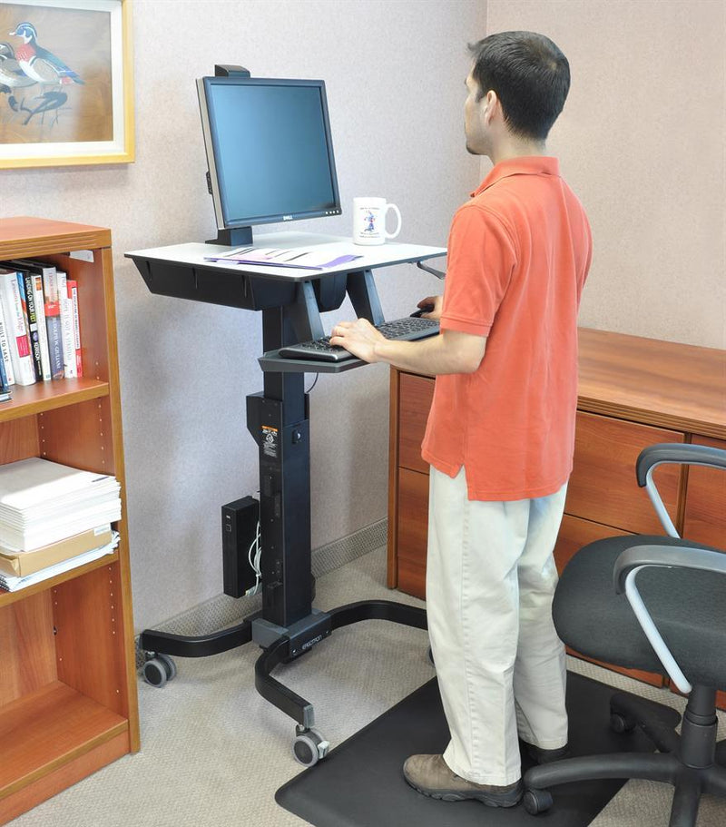 Ergotron WorkFit-C Single LD mobiler Steh-Sitz Arbeitsplatz für ein Display bis 76,2 cm 30 Zoll