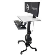Ergotron WorkFit-C Dual mobiler Steh-Sitz Arbeitsplatz mit CF-Technologie für Bildschirme bis 60,96cm (24')