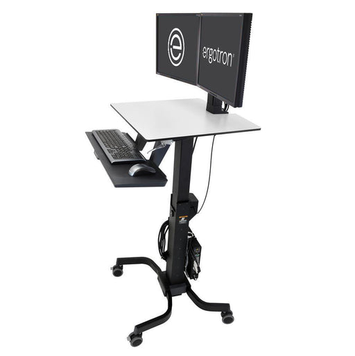 Ergotron WorkFit-C Dual mobiler Steh-Sitz Arbeitsplatz mit CF-Technologie für Bildschirme bis 60,96cm (24')