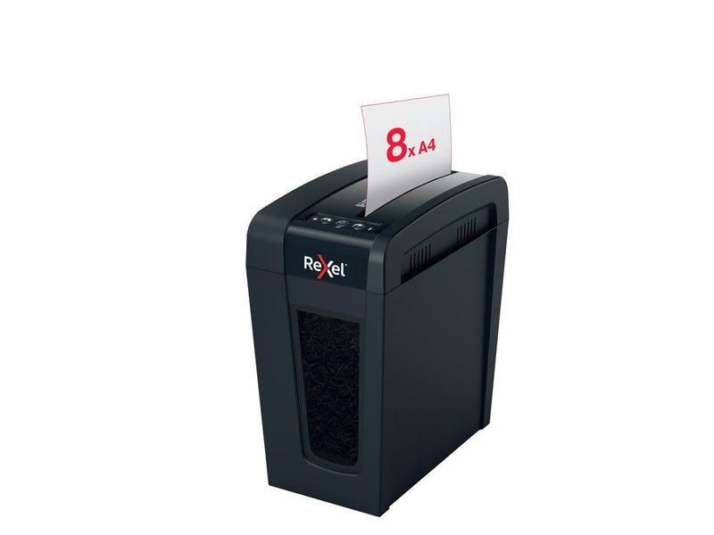 Rexel Secure X8-SL Slimline Whisper-Shred™ Aktenvernichter, Partikelschnitt, P4, 8 Blatt