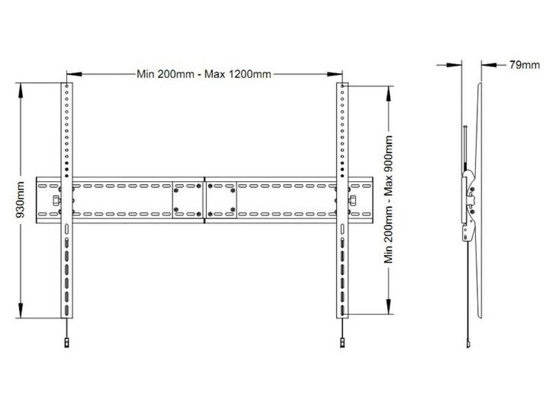 Multibrackets M Universal Wandmontage neigen HD MAX 125 kg 110" 200 x 200 mm