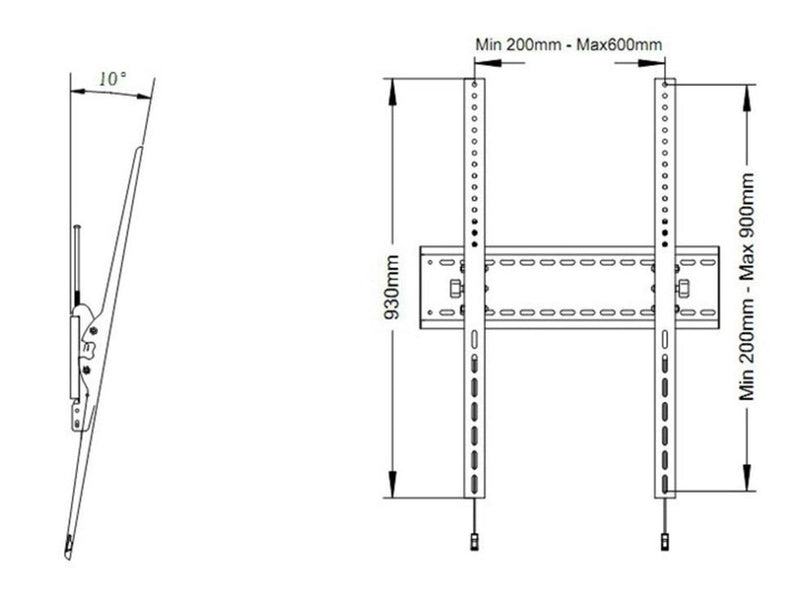 Multibrackets M Universal Wandmontage neigen HD MAX 125 kg 110" 200 x 200 mm