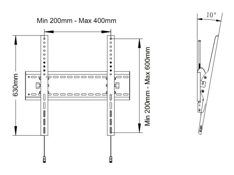 Multibrackets M Universal Wandmontage neigen HD 125 kg 110" Up to 800 x 600 mm