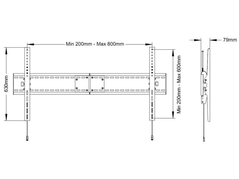 Multibrackets M Universal Wandmontage neigen HD 125 kg 110" Up to 800 x 600 mm