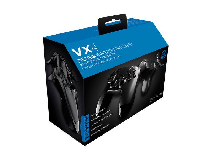 Gioteck VX-4 Wireless Premium BT Controller (Black) - Wireless Controller - Sony PlayStation 4