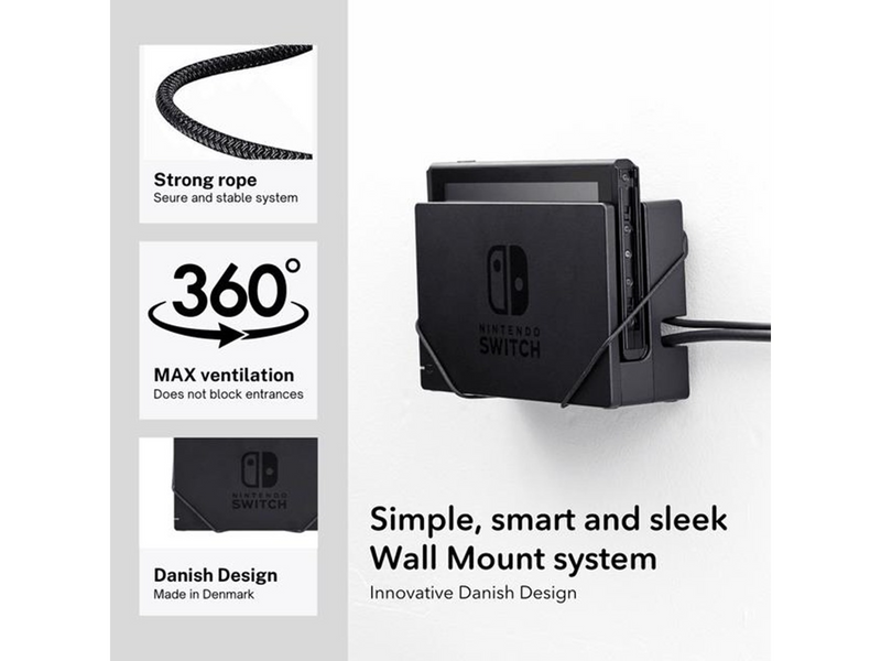Floating Grip Nintendo Switch Dock Wall Mount - Black - Miscellaneous Zubehör für Spielkonsole - Nintendo Switch