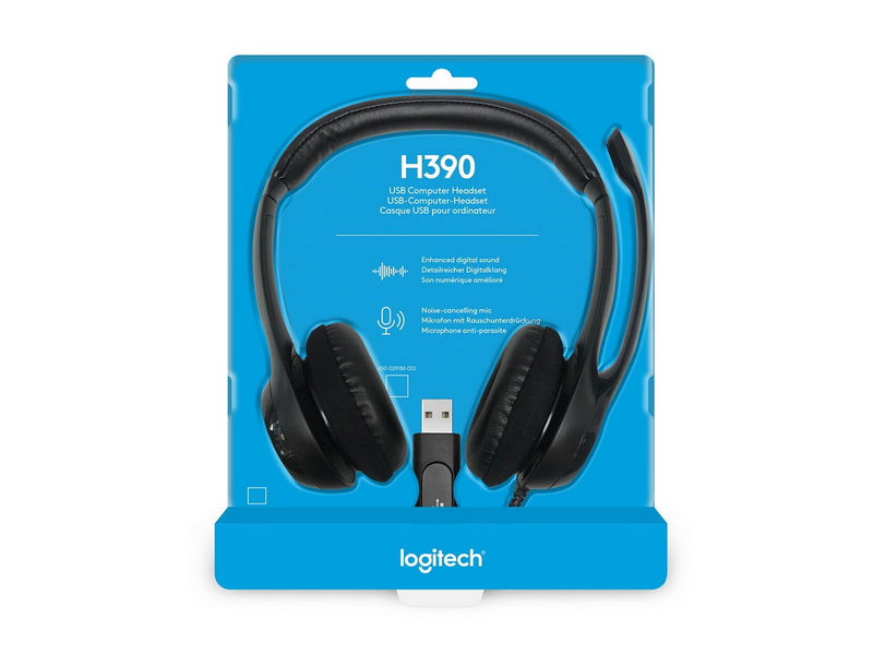 Logitech H390 USB Computer Headset - Black
