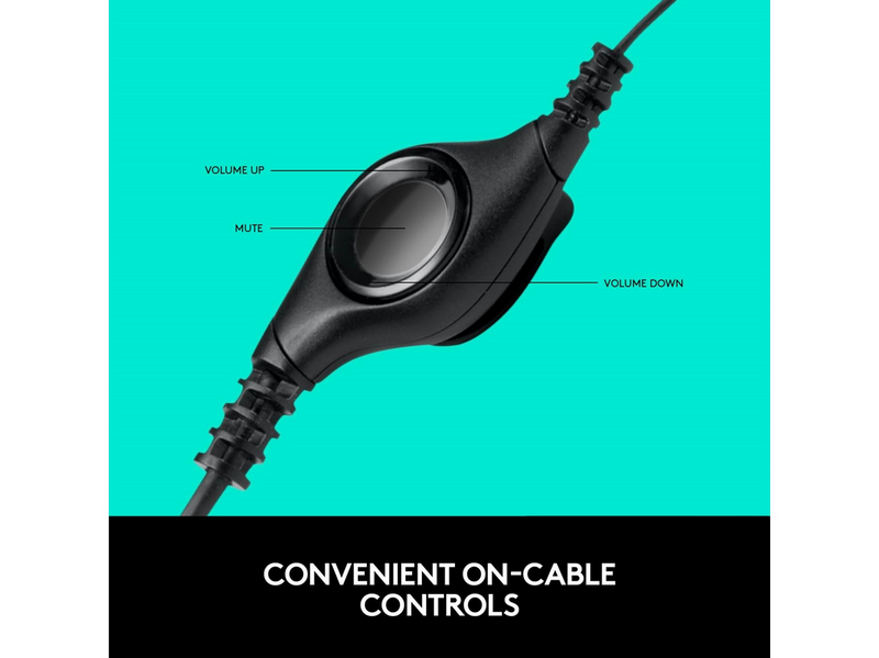 Logitech H390 USB Computer Headset - Black