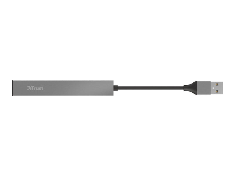 Trust Halyx Aluminium 4-Port Mini USB Hub USB-Hubs - 4 - Schwarz