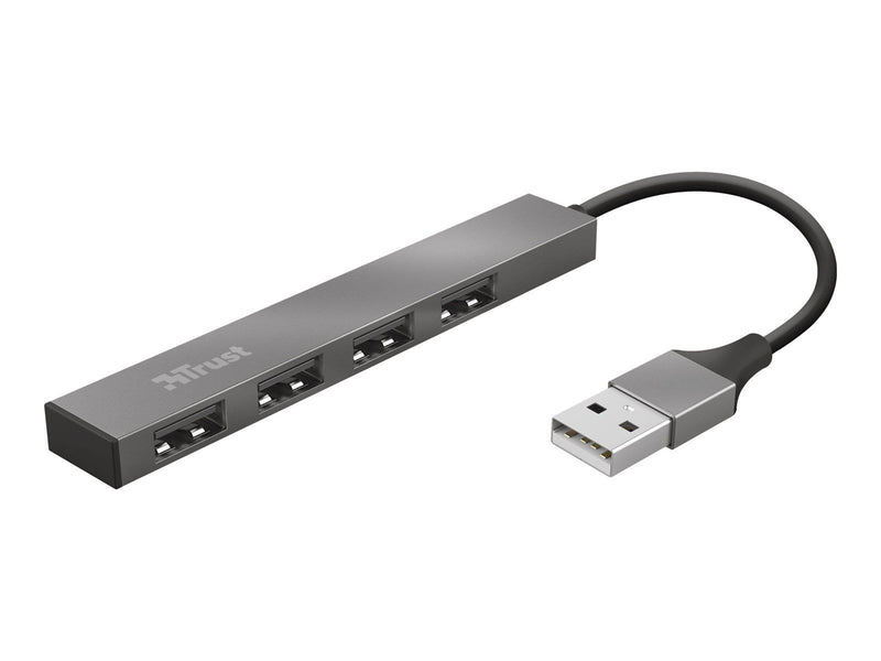 Trust Halyx Aluminium 4-Port Mini USB Hub USB-Hubs - 4 - Schwarz