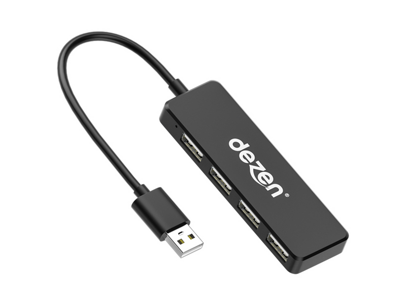 dezen UH24 USB-Hubs - USB 2.0 - 4 - Schwarz