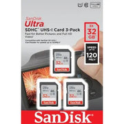 SanDisk Ultra SDHC UHS-I Speicherkarten 32 GB - 3 Pack