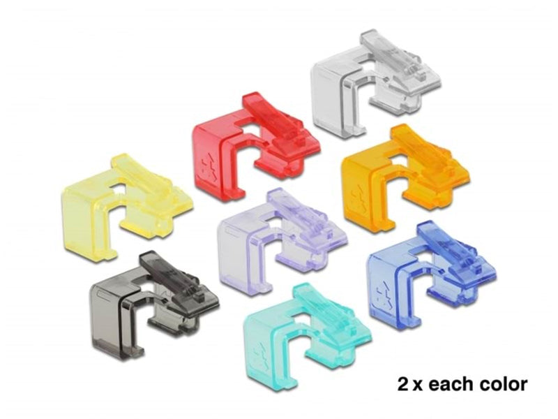 DeLOCK 86420 RJ45 Repair Clip 16 Pieces (16-Pack - 2 of each color)