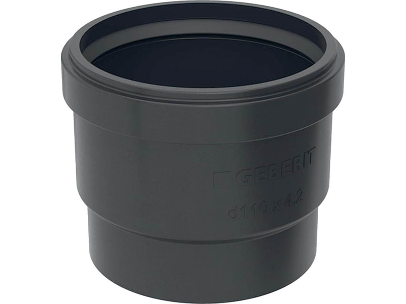 Geberit Pe connector sleeve geberit 75mm o-ring black.