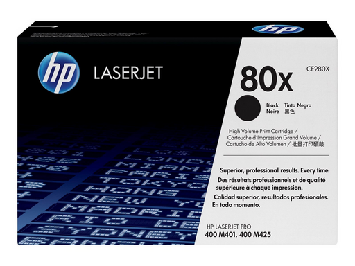 HP 80X / CF280X - High Capacity - Black Toner - Tonerpatrone Schwarz