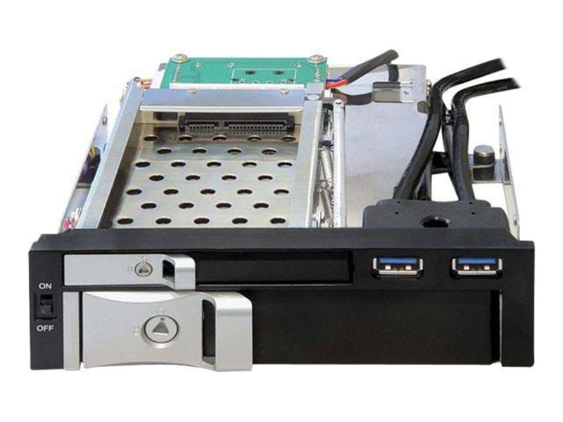 DeLOCK 5.25 Mobile Rack für 1 x 2.5 + 1 x 3.5 SATA Festplatten-Füllplatte + 2 x USB 3.0 Ports