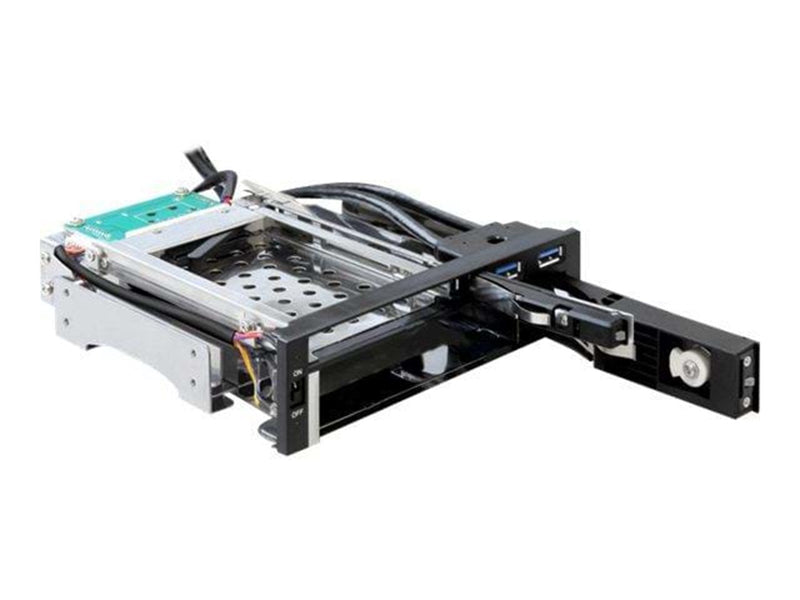 DeLOCK 5.25 Mobile Rack für 1 x 2.5 + 1 x 3.5 SATA Festplatten-Füllplatte + 2 x USB 3.0 Ports
