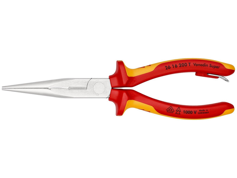 KNIPEX Flachrundzangen mit Schneide, (Storchschnabelzangen)