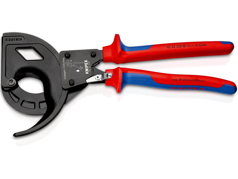KNIPEX Kabelschneider, (Ratschenprinzip, Dreigang)