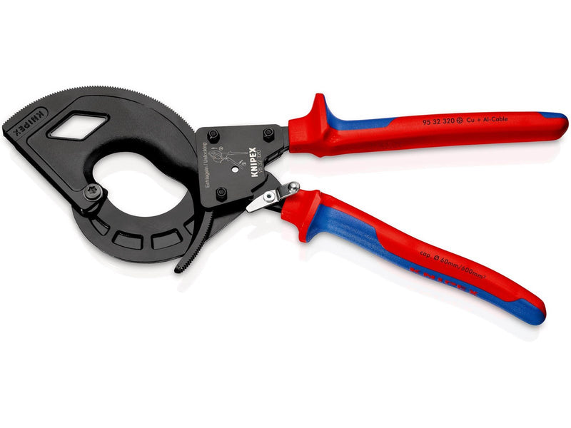 KNIPEX Kabelschneider, (Ratschenprinzip, Dreigang)