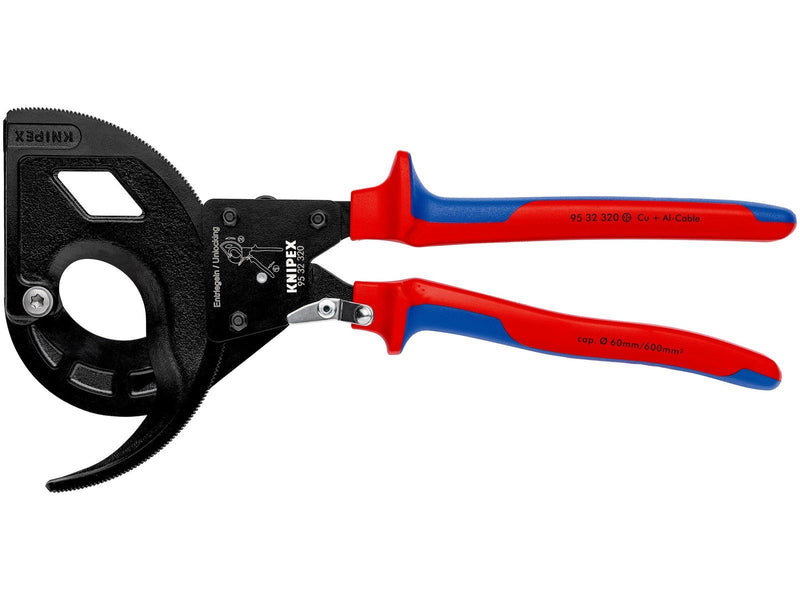 KNIPEX Kabelschneider, (Ratschenprinzip, Dreigang)