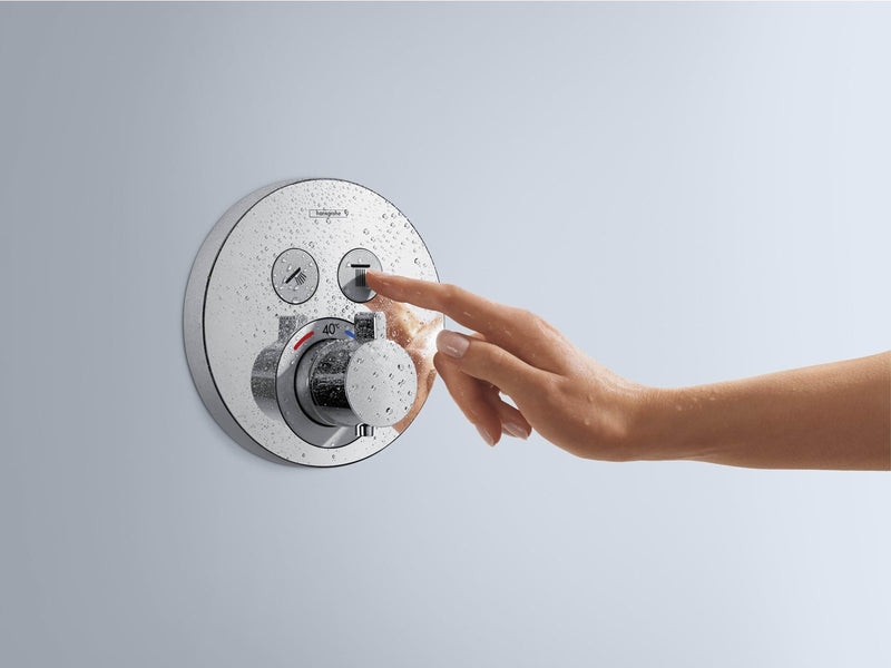 Hansgrohe showerselect s thermostatic mixer for concealed installation for 2 outlets polished gold-optic