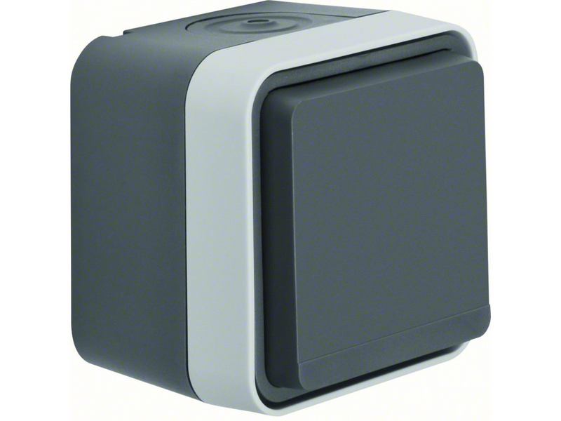 Wexøe Schuko scoket outlet with hinged cover grey