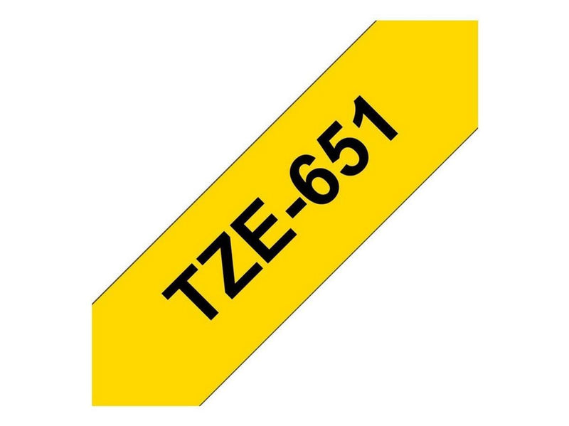 Brother TZE651 / TZe-651 Black on Yellow Ribbon (24mm x 8m)