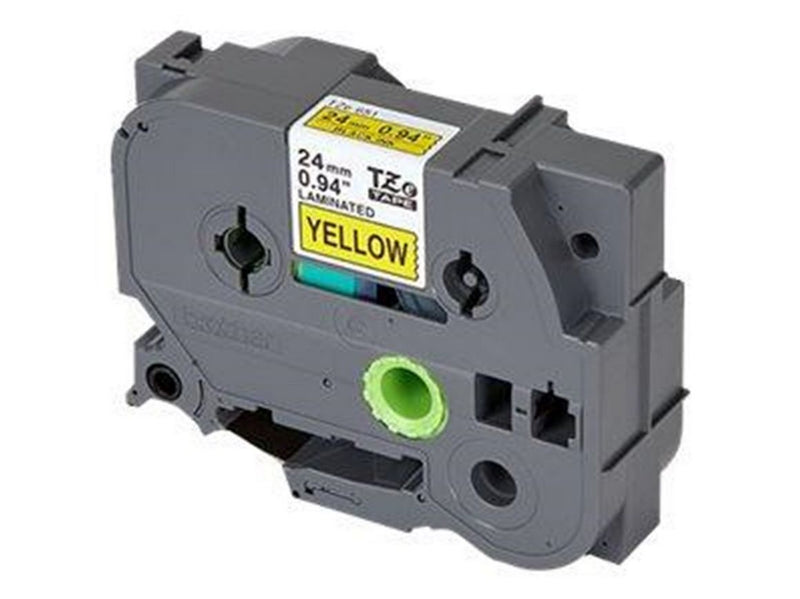 Brother TZE651 / TZe-651 Black on Yellow Ribbon (24mm x 8m)