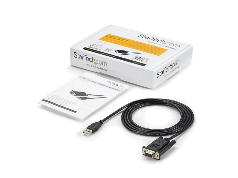 StarTech.com 1 Port USB zu Null Modem RS232 DB9 Serial DCE Adapter Kabel mit FTDI