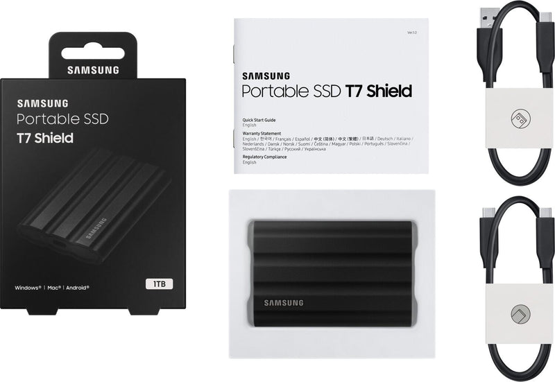 Samsung T7 Shield 1TB - Schwarz für PC/Mac