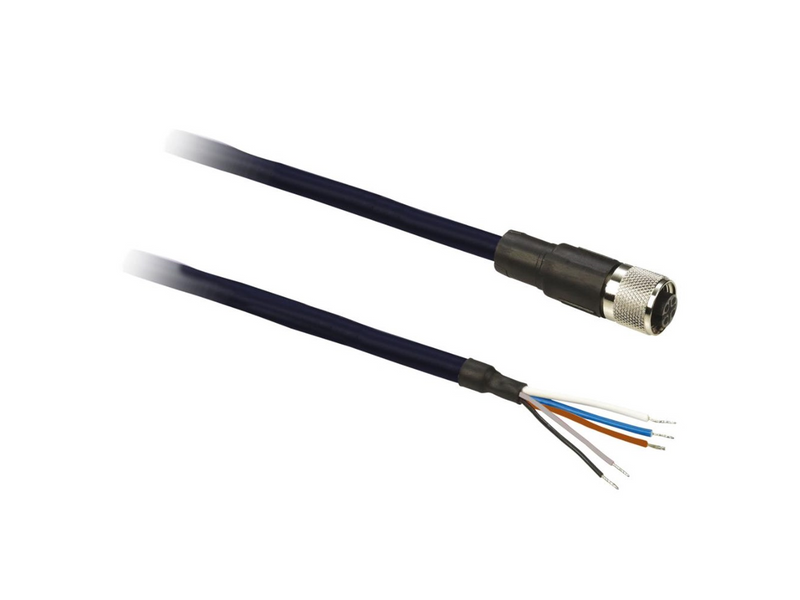 TELEMECANIQUE SENSORS M12 connector female straight 5poles 25m pre-wired