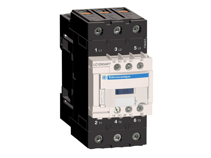 Schneider Electric Tesys d contactor lc1d65ap7 3p 65a ac-3 30kw@400v 1no+1nc aux contact 230v 50/60hz ac coil