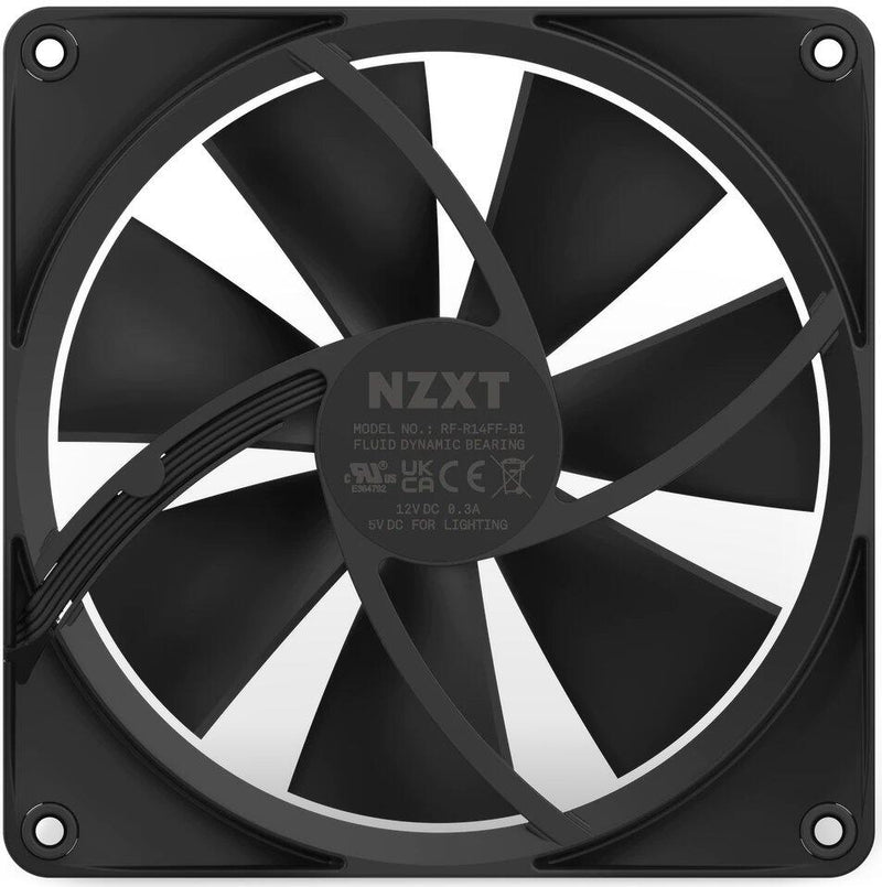 NZXT F140 RGB - Gehäuselüfter, Matt Schwarz (140mm, 18xLED)