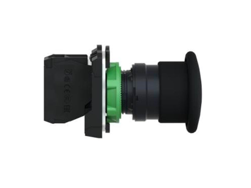 Schneider Electric Harmony toad print complete with ø40 mm toad head in black with spring return 1xno xb5ac21