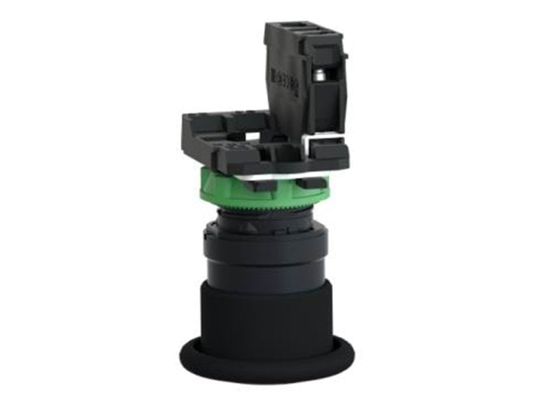 Schneider Electric Harmony toad print complete with ø40 mm toad head in black with spring return 1xno xb5ac21