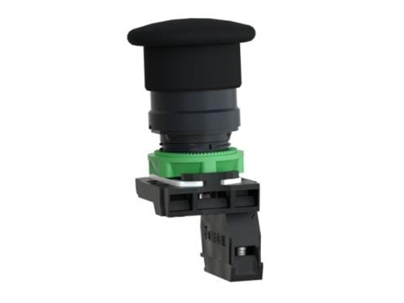 Schneider Electric Harmony toad print complete with ø40 mm toad head in black with spring return 1xno xb5ac21