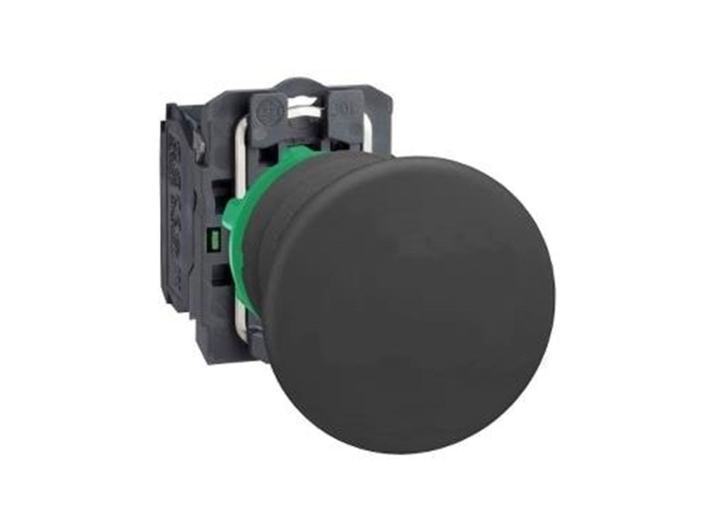 Schneider Electric Harmony toad print complete with ø40 mm toad head in black with spring return 1xno xb5ac21