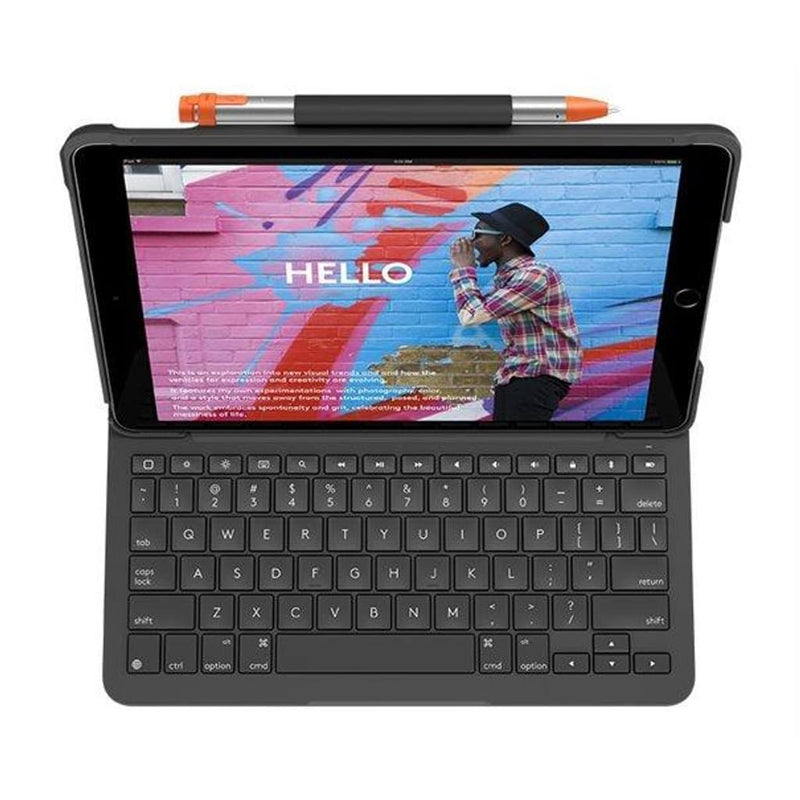 Logitech Slim Folio Tastatur Education Deutsch bulk grafit