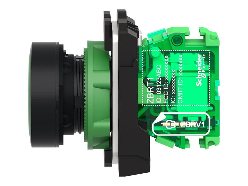 Schneider Electric Wireless and batteryless push button plastic green ø22 spring return with transmitter