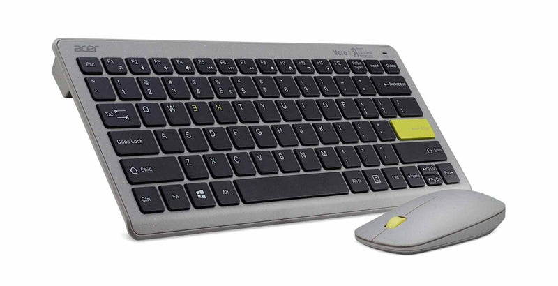 Acer Vero Combo set AAK124 antimikrobielle drahtlose Tastatur und Macaron Maus grau/gelb