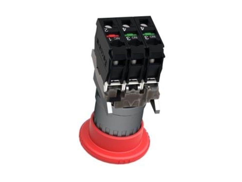 Schneider Electric Red ø40 emergency stop switching off ø22 latching turn release 2nc+1no