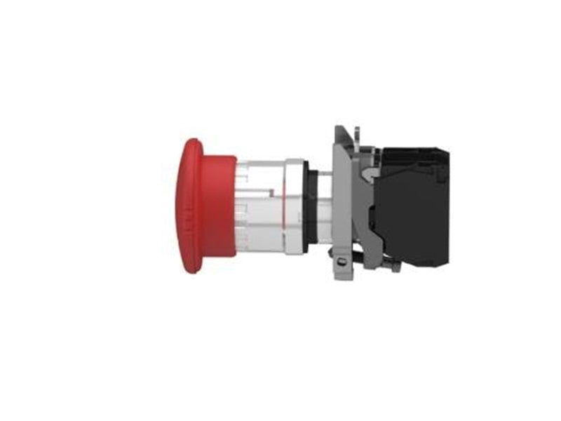 Schneider Electric Harmony emergency stop complete with ø40 mm toad head in red with push / turn function and 2xnc xb4bs8444