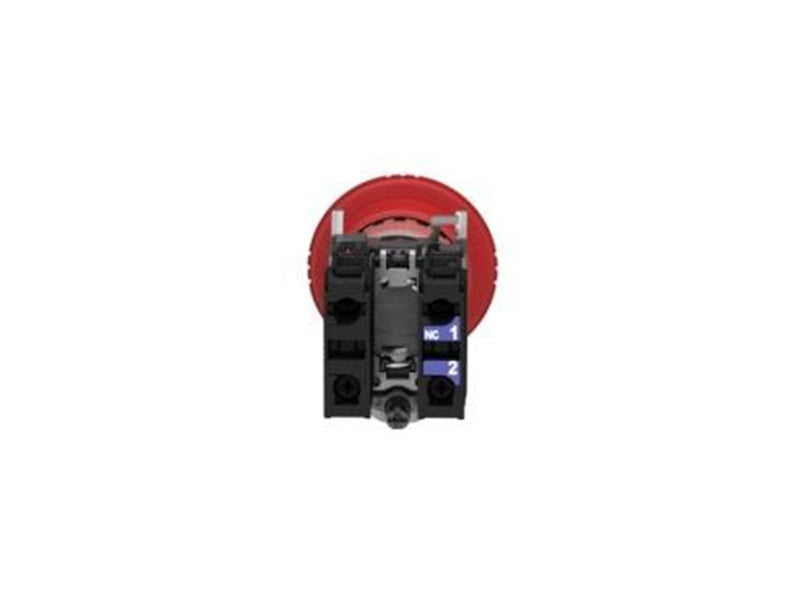 Schneider Electric Harmony emergency stop complete with ø40 mm toad head in red with push / turn function and 2xnc xb4bs8444