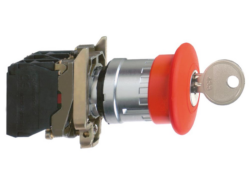 Schneider Electric Harmony emergency stop complete with ø40 mm toad head in red with push / turn function with key (ronis 455) a