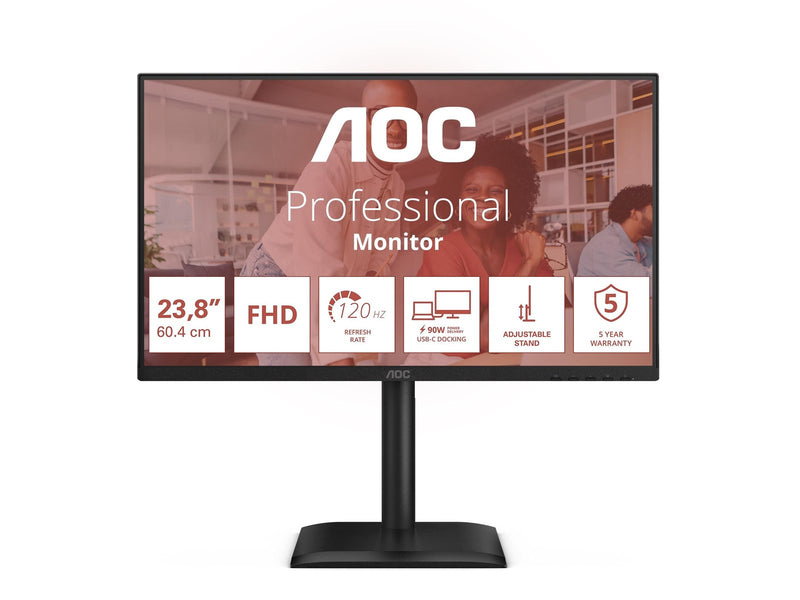 24" AOC 24E4CV - 1920x1080 (FHD) - 120Hz - IPS - 90W USB-C