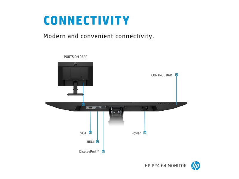 24" HP P24 G4 - 1920x1080 (FHD) - 60Hz - IPS
