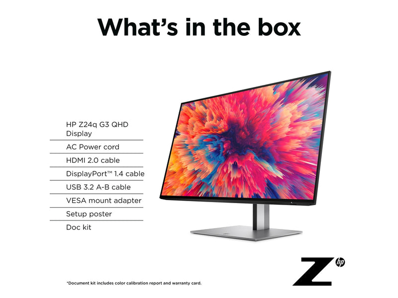24" HP Z24q G3 - 2560x1440 (QHD) - 90Hz - IPS